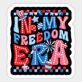 In My Freedom Era Forth of July American patriot USA Flag Sticker
